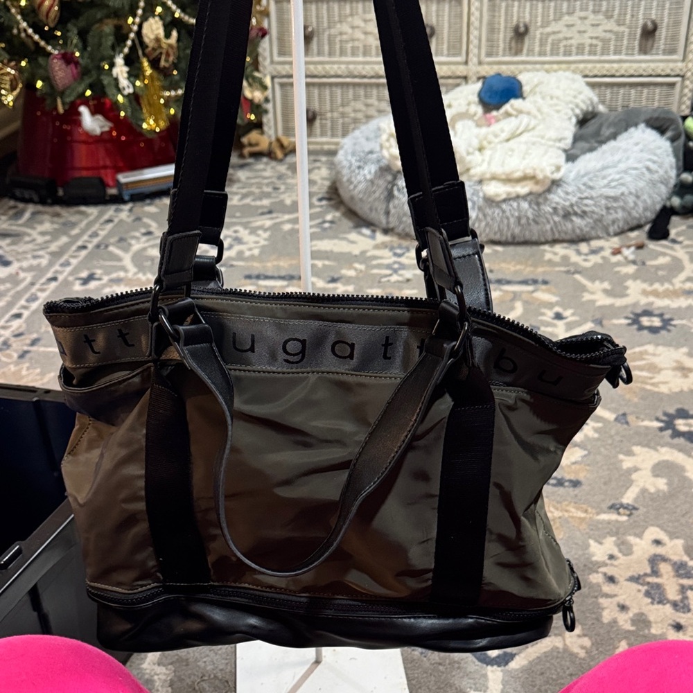 Bugatti Black and Brown Double Strap Women's Tote